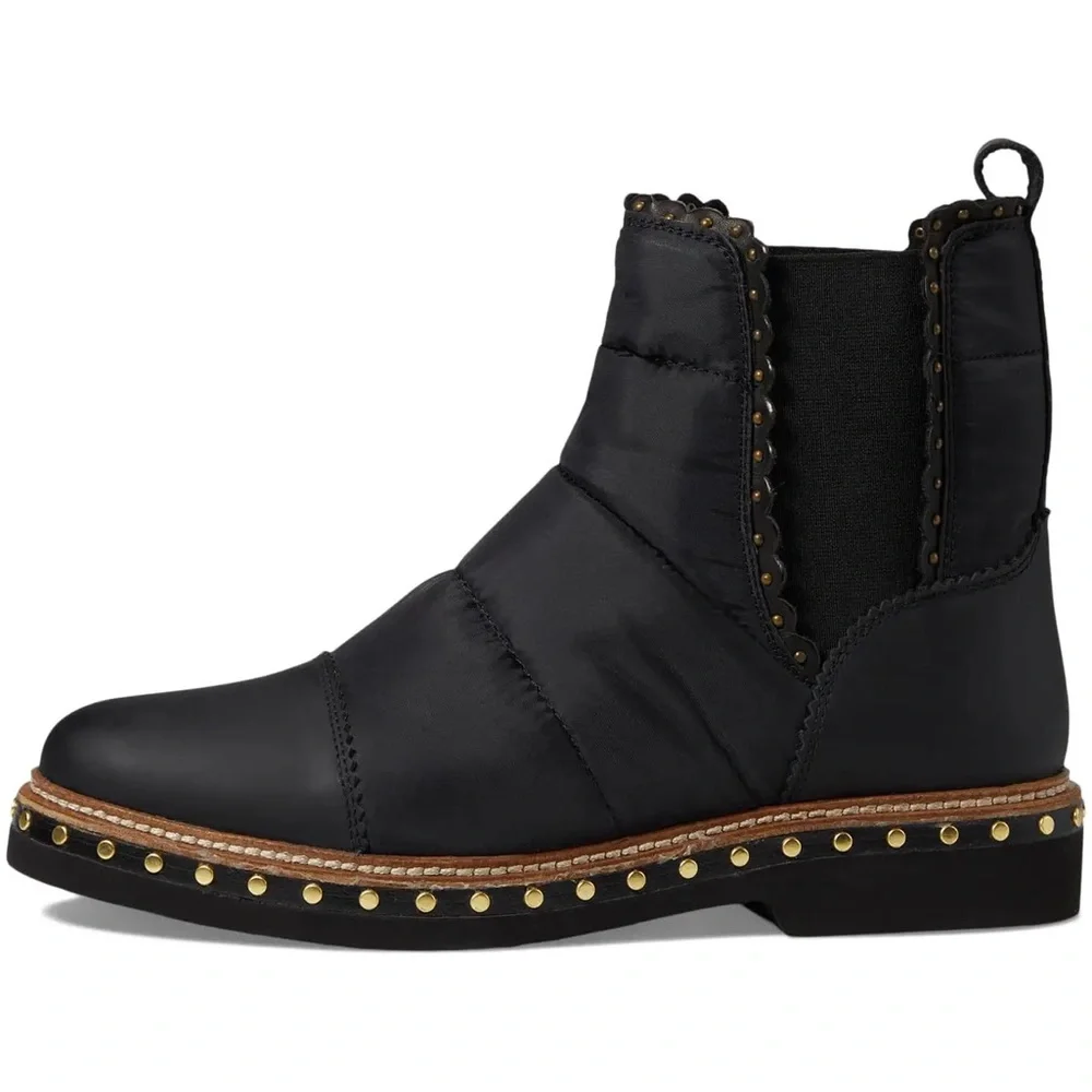 NWOT FREE PEOPLE BLACK ATLAS PUFFER CHELSEA BOOT Sz 38 - Picture 6 of 11